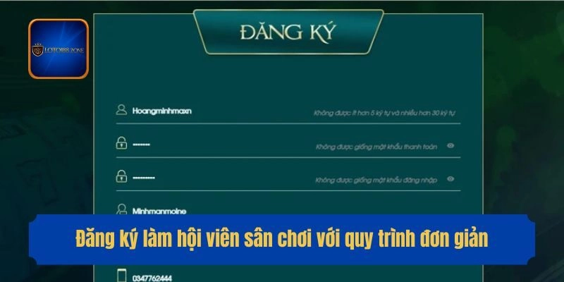 Đăng ký làm hội viên sân chơi với quy trình đơn giản